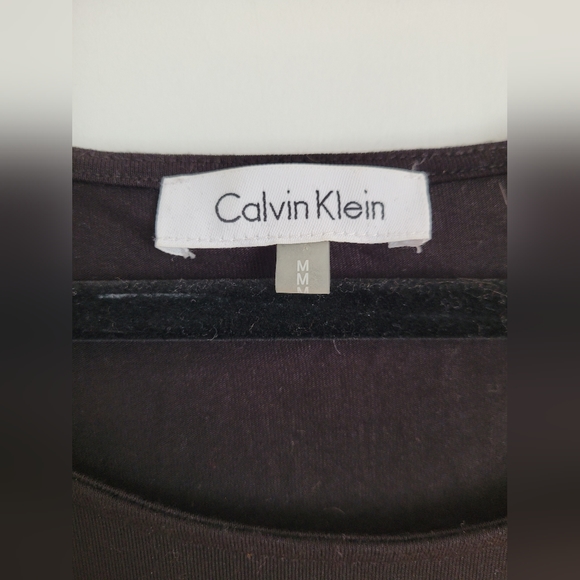 Calvin Klein Tri Colored Top with Zipper Sleeves - Picture 3 of 5